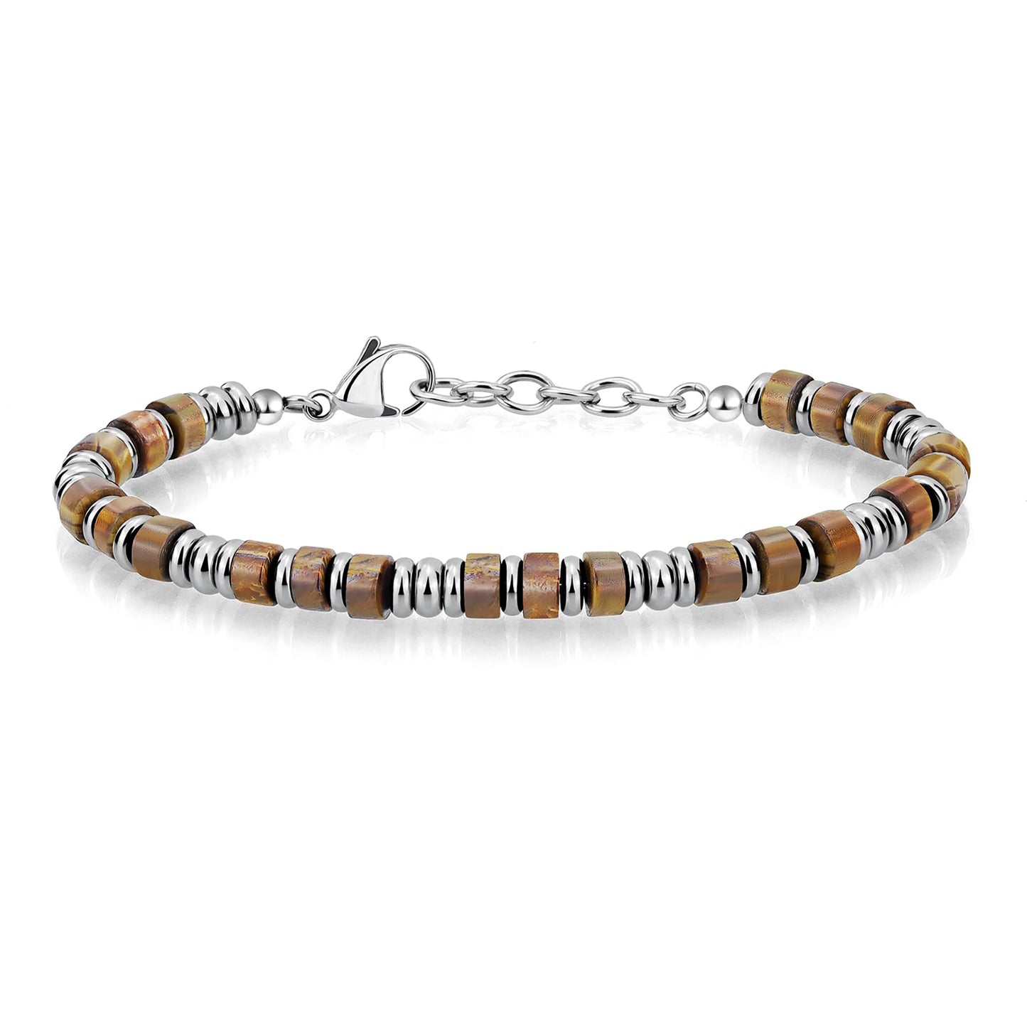 Mens Bracelet, Boho Stainless Steel Bracelets for Men, Beaded Bracelets, Jewelry Gifts for Husband Father Friends