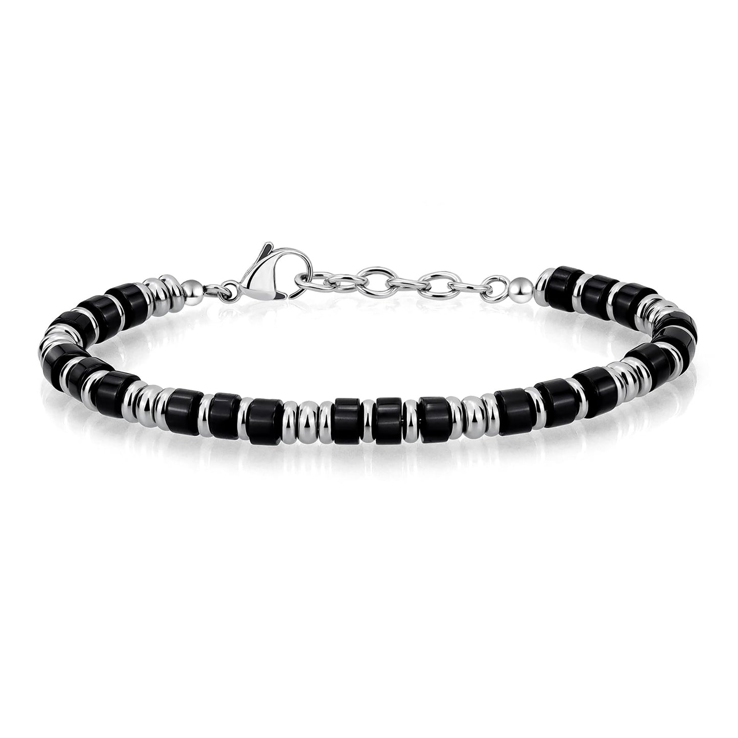 Mens Bracelet, Boho Stainless Steel Bracelets for Men, Beaded Bracelets, Jewelry Gifts for Husband Father Friends