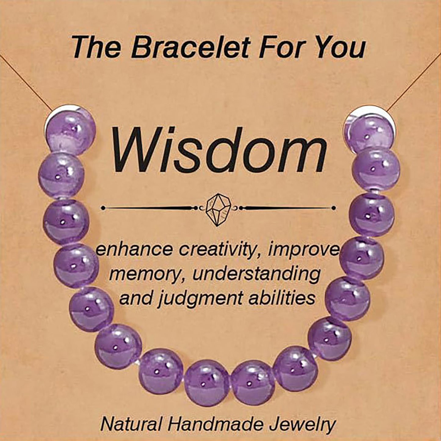 9 PCS Healing Crystal Bracelets for Women 8 MM Natural Stone Beaded Bracelet Protection Anxiety Spiritual Stretch Bracelet for Women Men