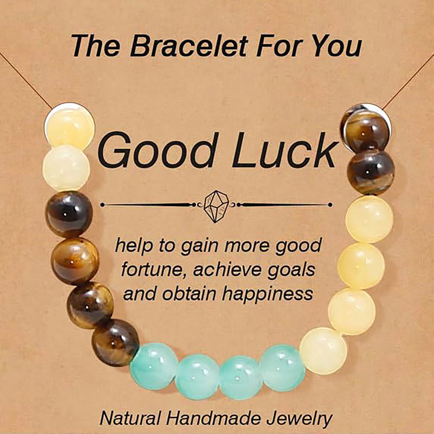 9 PCS Healing Crystal Bracelets for Women 8 MM Natural Stone Beaded Bracelet Protection Anxiety Spiritual Stretch Bracelet for Women Men
