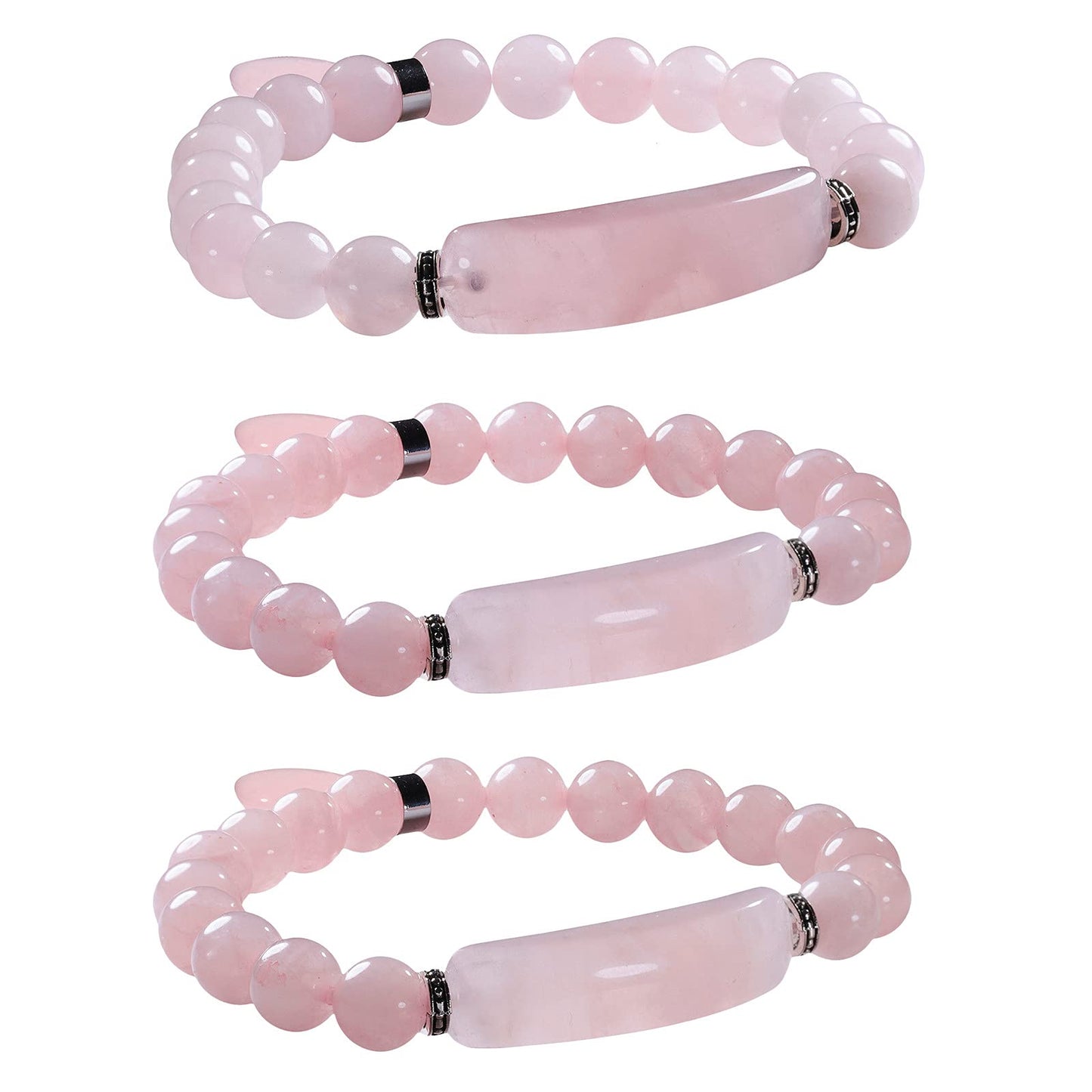 Healing Stone Bracelet 8mm Beads Chakra Crystal Energy Heart Charm Bracelet Handmade Jewelry for Women