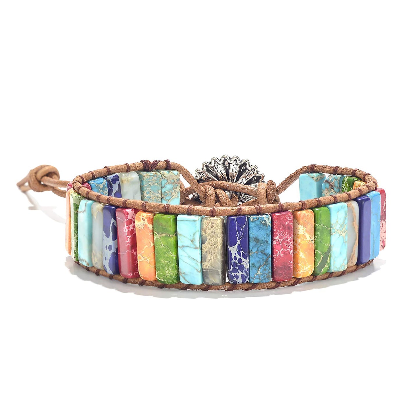 7 Chakra Bracelets for Women with Real Stones Leather Wrap Healing Bead Bracelet Women Men Boho Friendship Jewelry