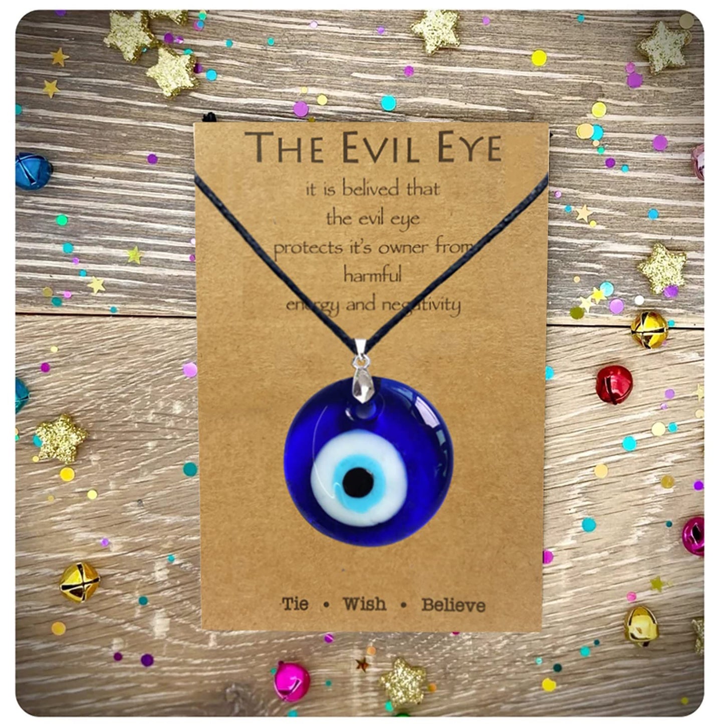 Evil Eye Necklace for Women Men Protection Necklaces Leather Rope Glass Evil Eye Pendant Neckaces Inspirational Jewelry for Women Trendy Lucky Amulet Necklace Gifts for Friends