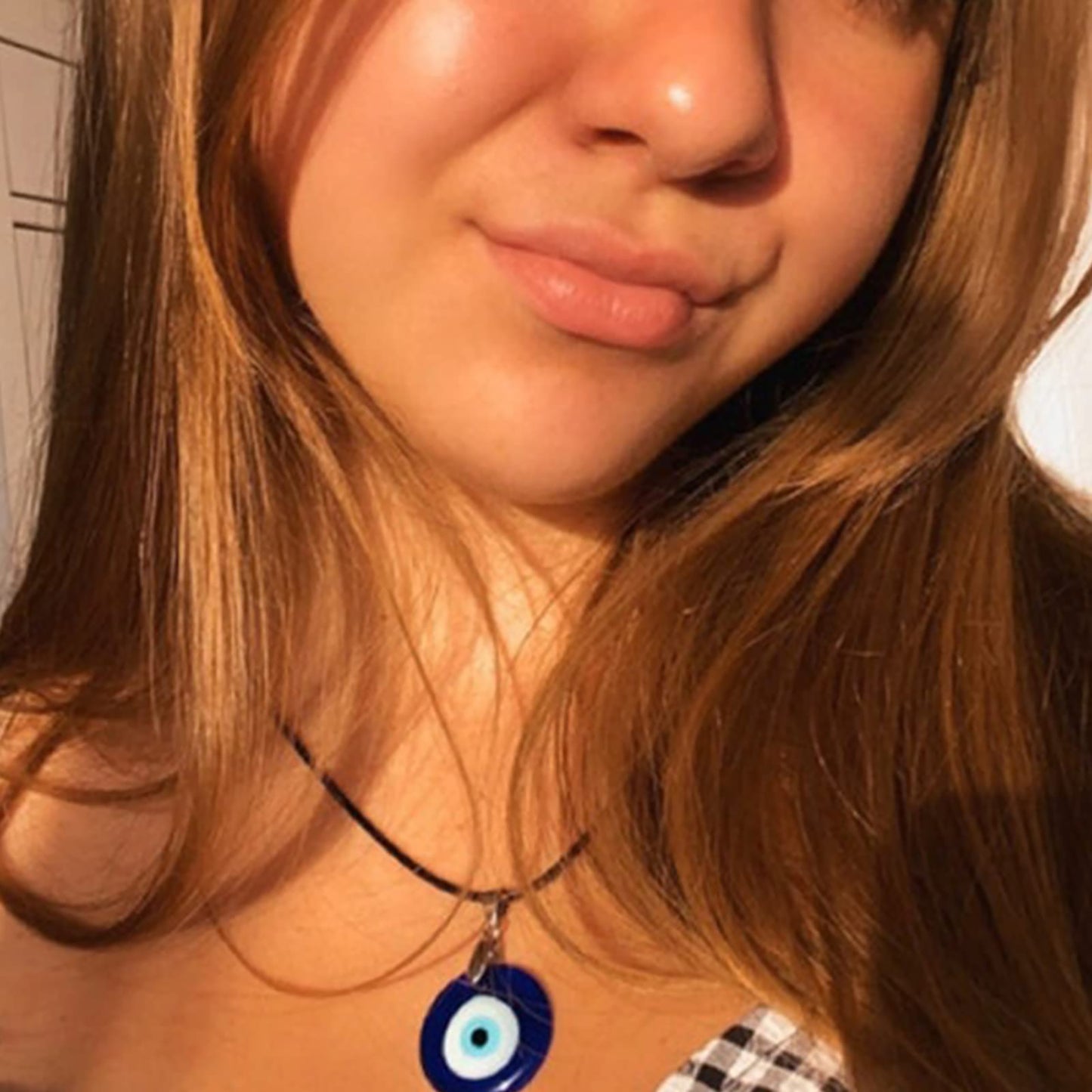 Evil Eye Necklace for Women Men Protection Necklaces Leather Rope Glass Evil Eye Pendant Neckaces Inspirational Jewelry for Women Trendy Lucky Amulet Necklace Gifts for Friends