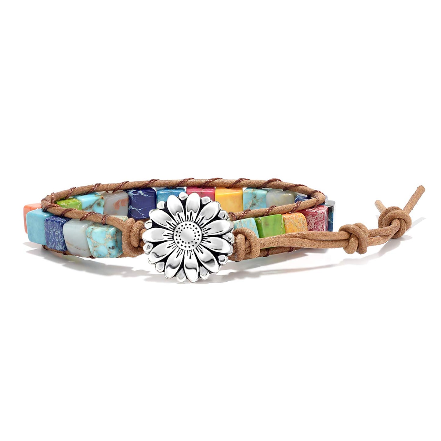 7 Chakra Bracelets for Women with Real Stones Leather Wrap Healing Bead Bracelet Women Men Boho Friendship Jewelry