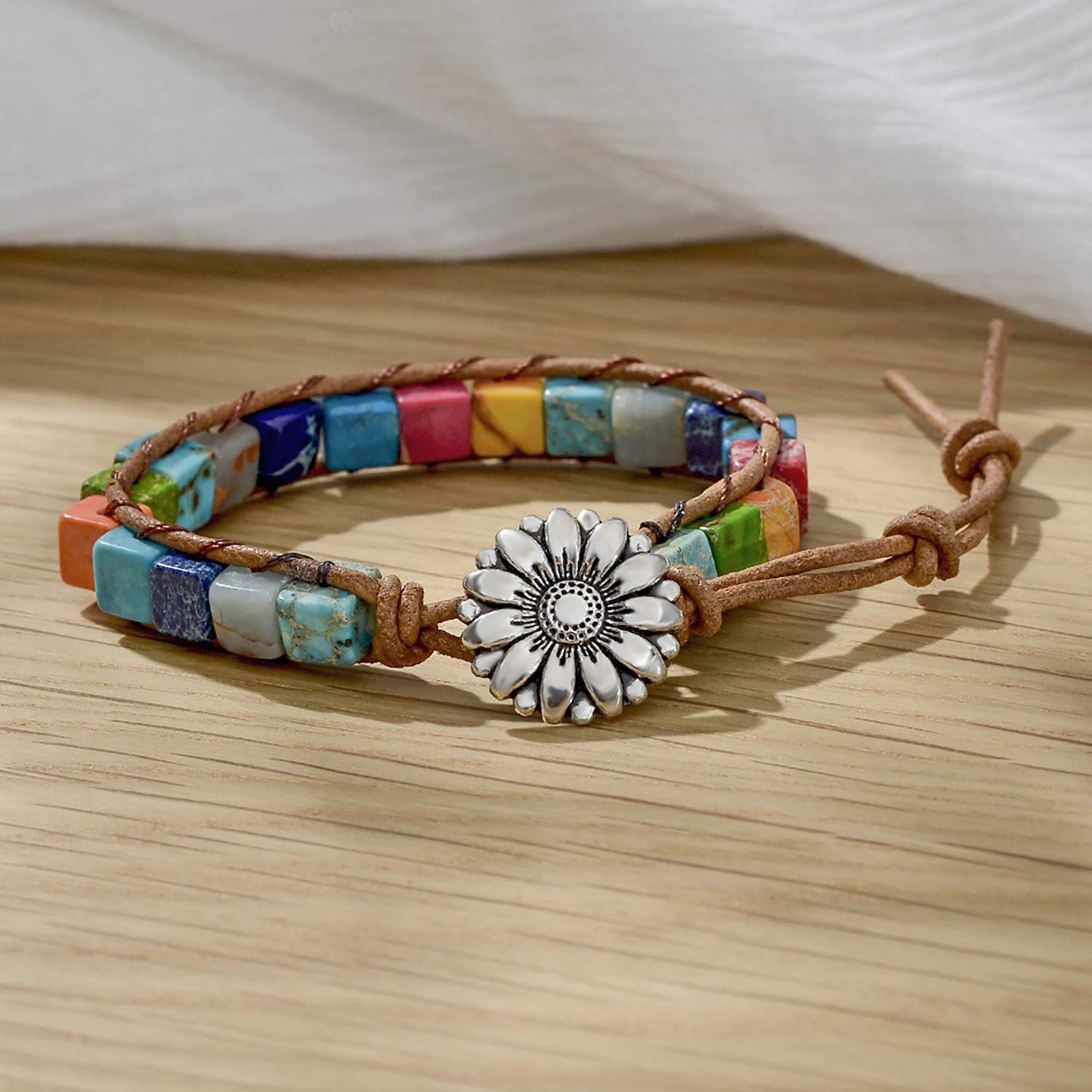 7 Chakra Bracelets for Women with Real Stones Leather Wrap Healing Bead Bracelet Women Men Boho Friendship Jewelry