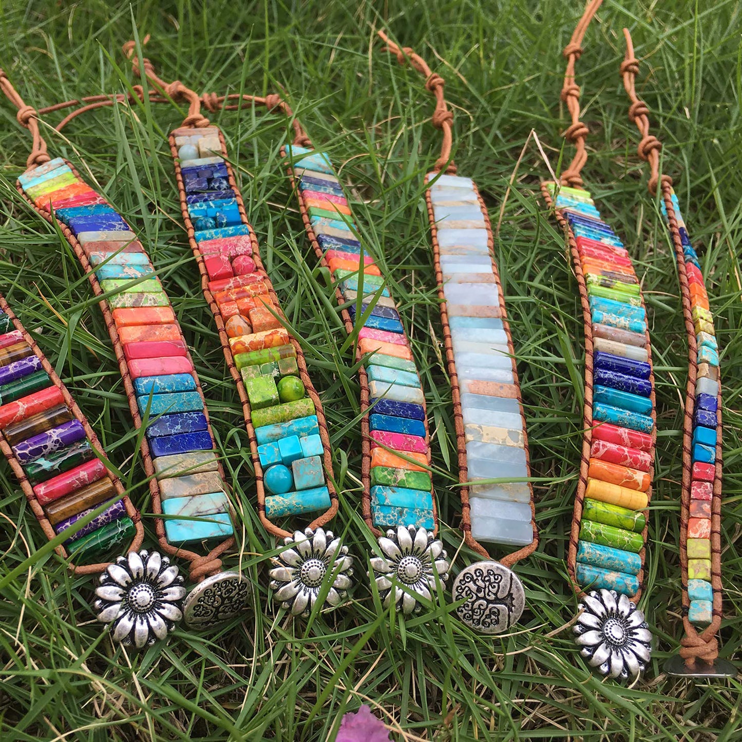 7 Chakra Bracelets for Women with Real Stones Leather Wrap Healing Bead Bracelet Women Men Boho Friendship Jewelry