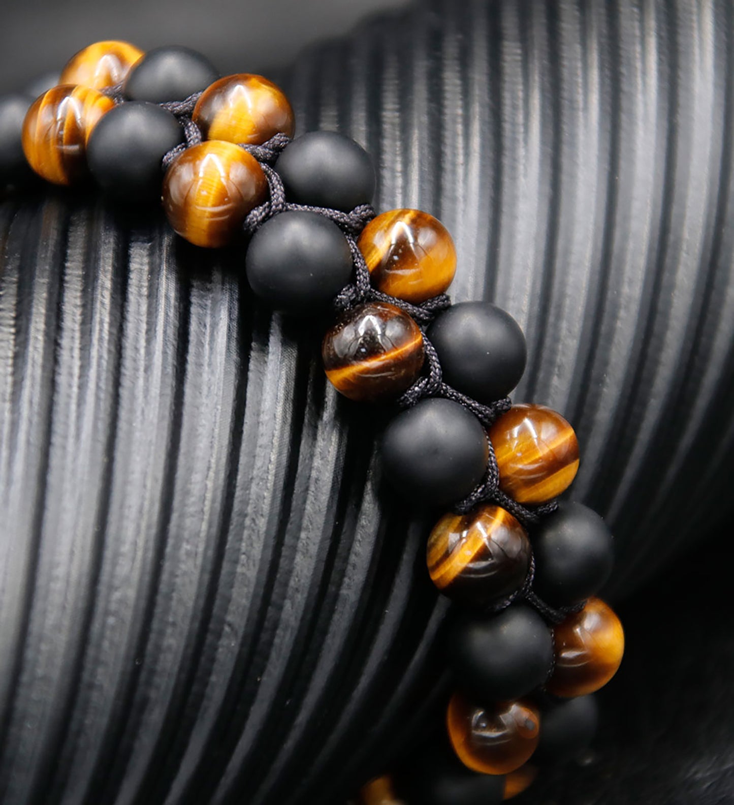 Triple Protection Bracelet for Women Men, 10mm Crystal Beads Bracelet Handmade with Real Tiger Eye Black Obsidian and Hematite, Natural Crystal Bracelet Mens Christmas Gift for Protection and Balance