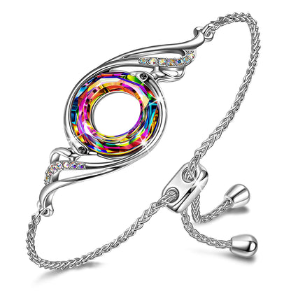 Rise From the Ashes Phoenix Bracelet Made with Crystals from Austria, Adjustable Slider Bracelet for Women, Packaged with Jewelry Box, Birthday Gift for Women, Symbol of Luck and Renewal