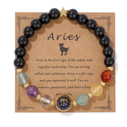 Zodiac Bracelets for Women 12 Constellations Healing Crystal Stone Beads Bracelet Birthday Zodiac Gifts Horoscope Spiritual Bracelet