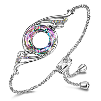 Rise From the Ashes Phoenix Bracelet Made with Crystals from Austria, Adjustable Slider Bracelet for Women, Packaged with Jewelry Box, Birthday Gift for Women, Symbol of Luck and Renewal