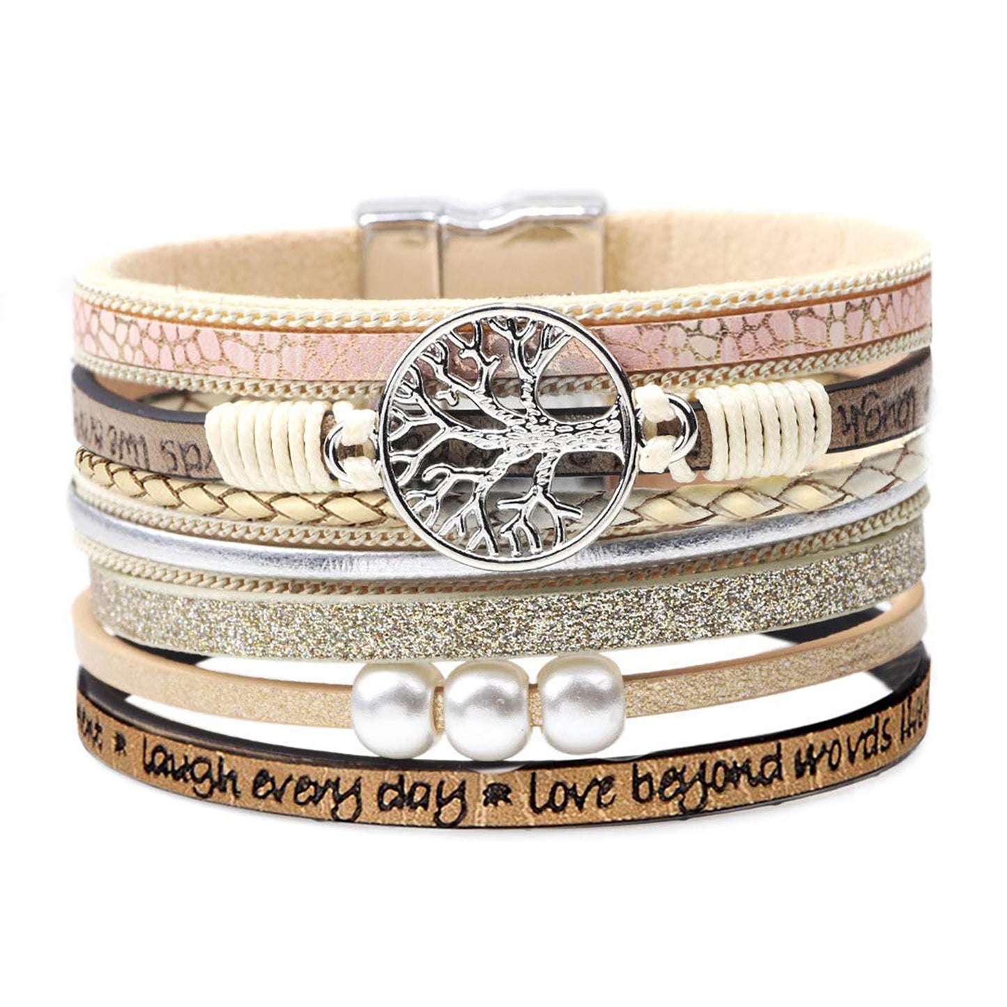 Inspirational Tree of Life Leather Bracelets for Women,Birthday Mothers Day Jewelry Gifts for Teen Girls