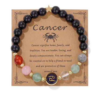 Zodiac Bracelets for Women 12 Constellations Healing Crystal Stone Beads Bracelet Birthday Zodiac Gifts Horoscope Spiritual Bracelet