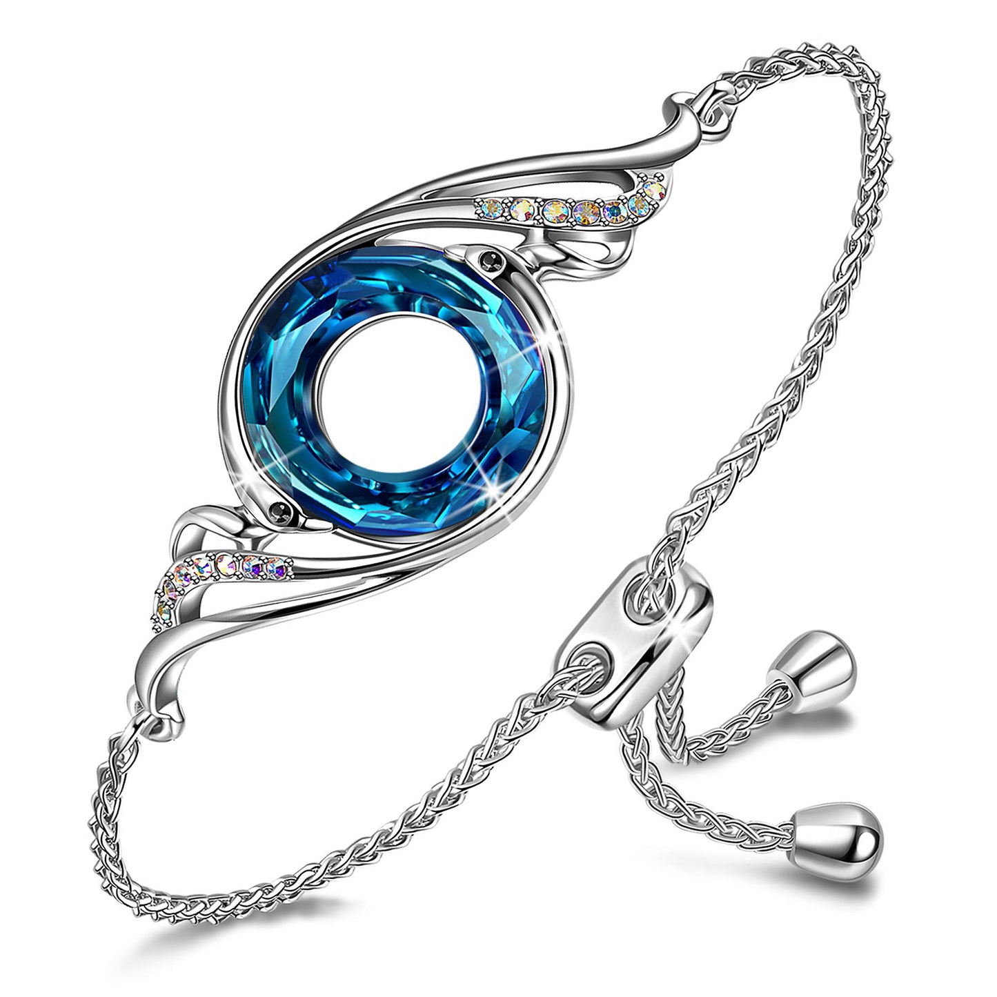 Rise From the Ashes Phoenix Bracelet Made with Crystals from Austria, Adjustable Slider Bracelet for Women, Packaged with Jewelry Box, Birthday Gift for Women, Symbol of Luck and Renewal
