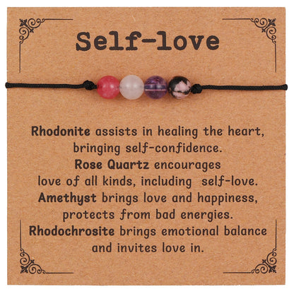 Empath Protection Bracelet Empath Bracelets Gifts for Her Natural Healing Crystal Beaded Bracelet, Tourmaline, Amethyst, Hematite, Rose Quartz, Jewelry for Best Friends Daughter Mom