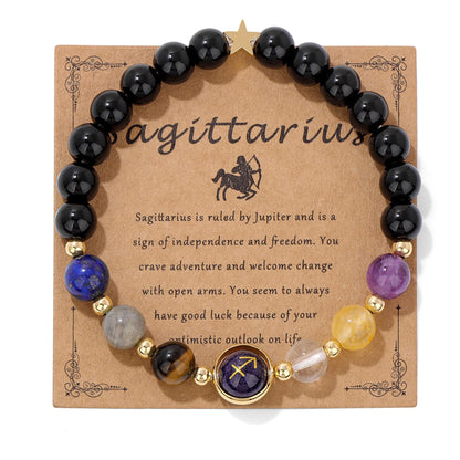 Zodiac Bracelets for Women 12 Constellations Healing Crystal Stone Beads Bracelet Birthday Zodiac Gifts Horoscope Spiritual Bracelet