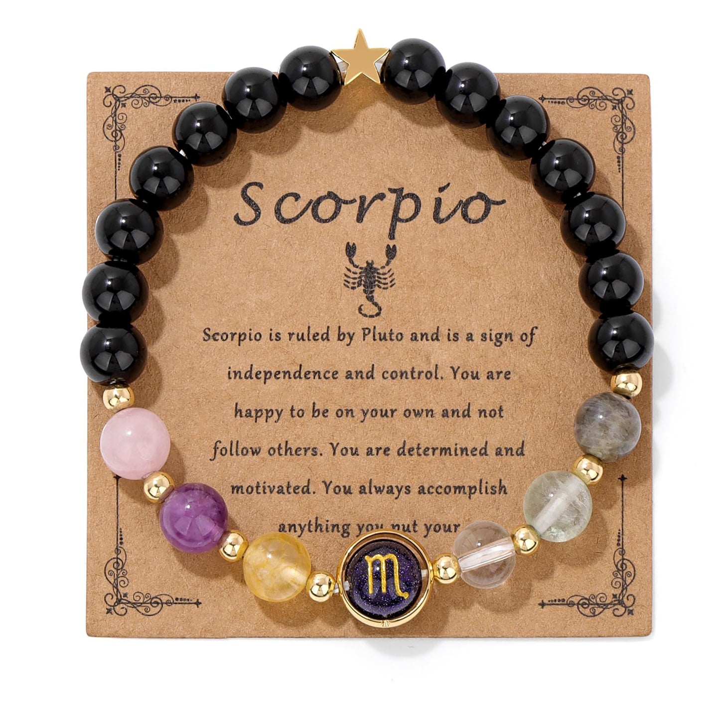 Zodiac Bracelets for Women 12 Constellations Healing Crystal Stone Beads Bracelet Birthday Zodiac Gifts Horoscope Spiritual Bracelet