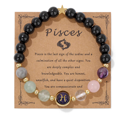 Zodiac Bracelets for Women 12 Constellations Healing Crystal Stone Beads Bracelet Birthday Zodiac Gifts Horoscope Spiritual Bracelet