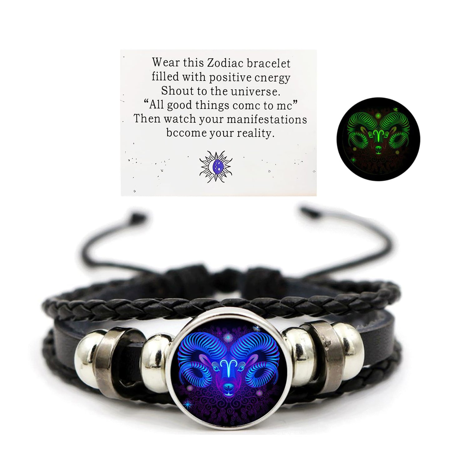 Zodiac Signs Spirit Bracelet Zodiac Bracelet for Women Men Adjustable 12 Constellation Bracelet Multilayer Zodiac Black Leather Bracelets Zodiac Sign Wrap Bracelet for Women Men Birthday Jewelry