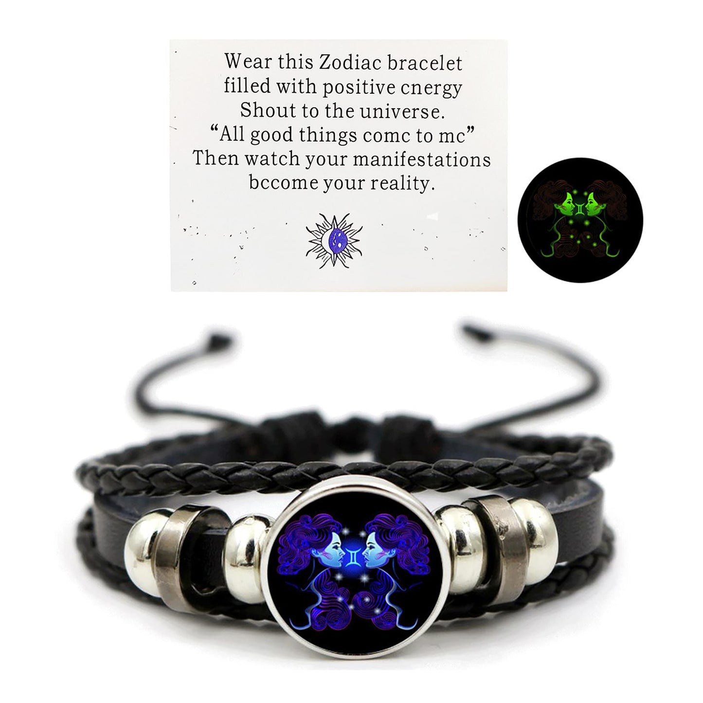 Zodiac Signs Spirit Bracelet Zodiac Bracelet for Women Men Adjustable 12 Constellation Bracelet Multilayer Zodiac Black Leather Bracelets Zodiac Sign Wrap Bracelet for Women Men Birthday Jewelry