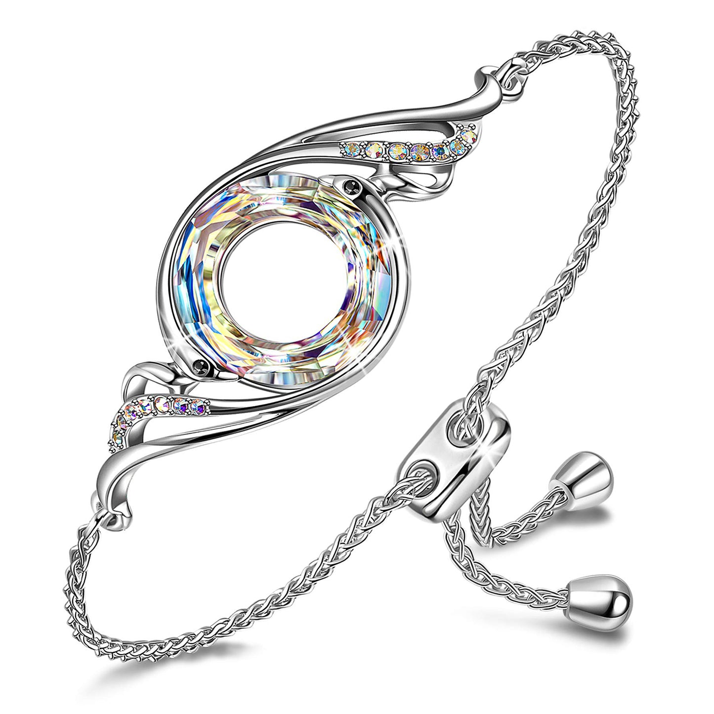 Rise From the Ashes Phoenix Bracelet Made with Crystals from Austria, Adjustable Slider Bracelet for Women, Packaged with Jewelry Box, Birthday Gift for Women, Symbol of Luck and Renewal