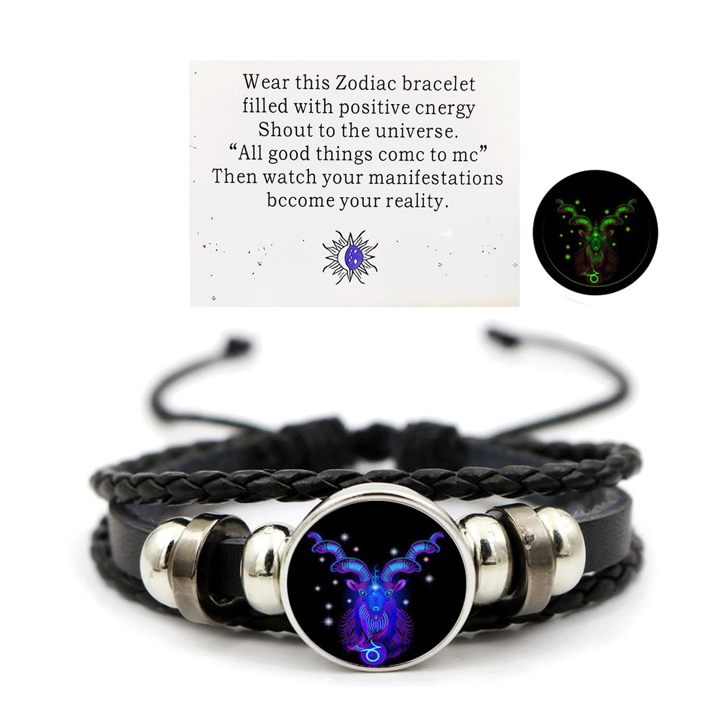 Zodiac Signs Spirit Bracelet Zodiac Bracelet for Women Men Adjustable 12 Constellation Bracelet Multilayer Zodiac Black Leather Bracelets Zodiac Sign Wrap Bracelet for Women Men Birthday Jewelry