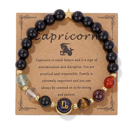 Zodiac Bracelets for Women 12 Constellations Healing Crystal Stone Beads Bracelet Birthday Zodiac Gifts Horoscope Spiritual Bracelet