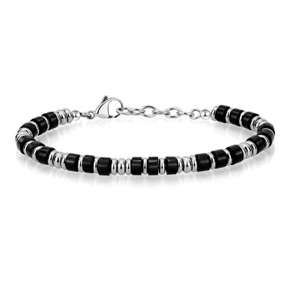 Mens Bracelet, Boho Stainless Steel Bracelets for Men, Beaded Bracelets, Jewelry Gifts for Husband Father Friends