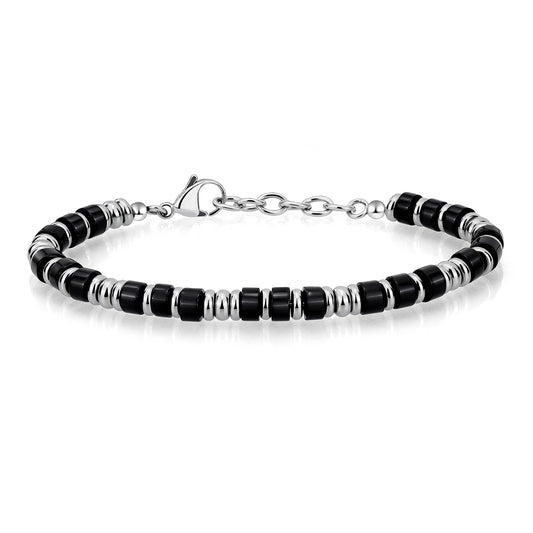 Mens Bracelet, Boho Stainless Steel Bracelets for Men, Beaded Bracelets, Jewelry Gifts for Husband Father Friends