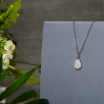 New Beginning Moonstone Sterling Silver Necklace for Women, Divorce and New Job Gift, Healing Jewelry, Minimalistic Moonstone