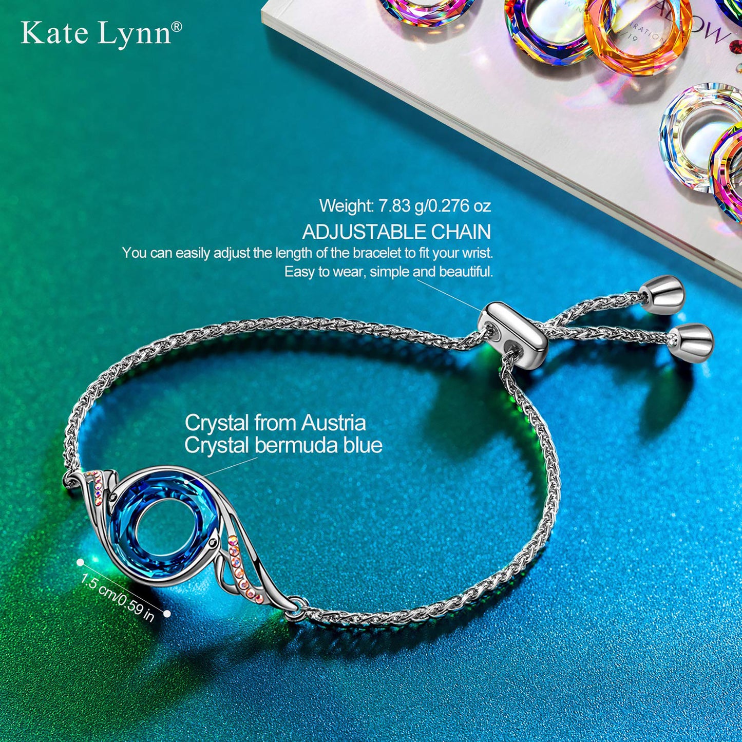 Rise From the Ashes Phoenix Bracelet Made with Crystals from Austria, Adjustable Slider Bracelet for Women, Packaged with Jewelry Box, Birthday Gift for Women, Symbol of Luck and Renewal