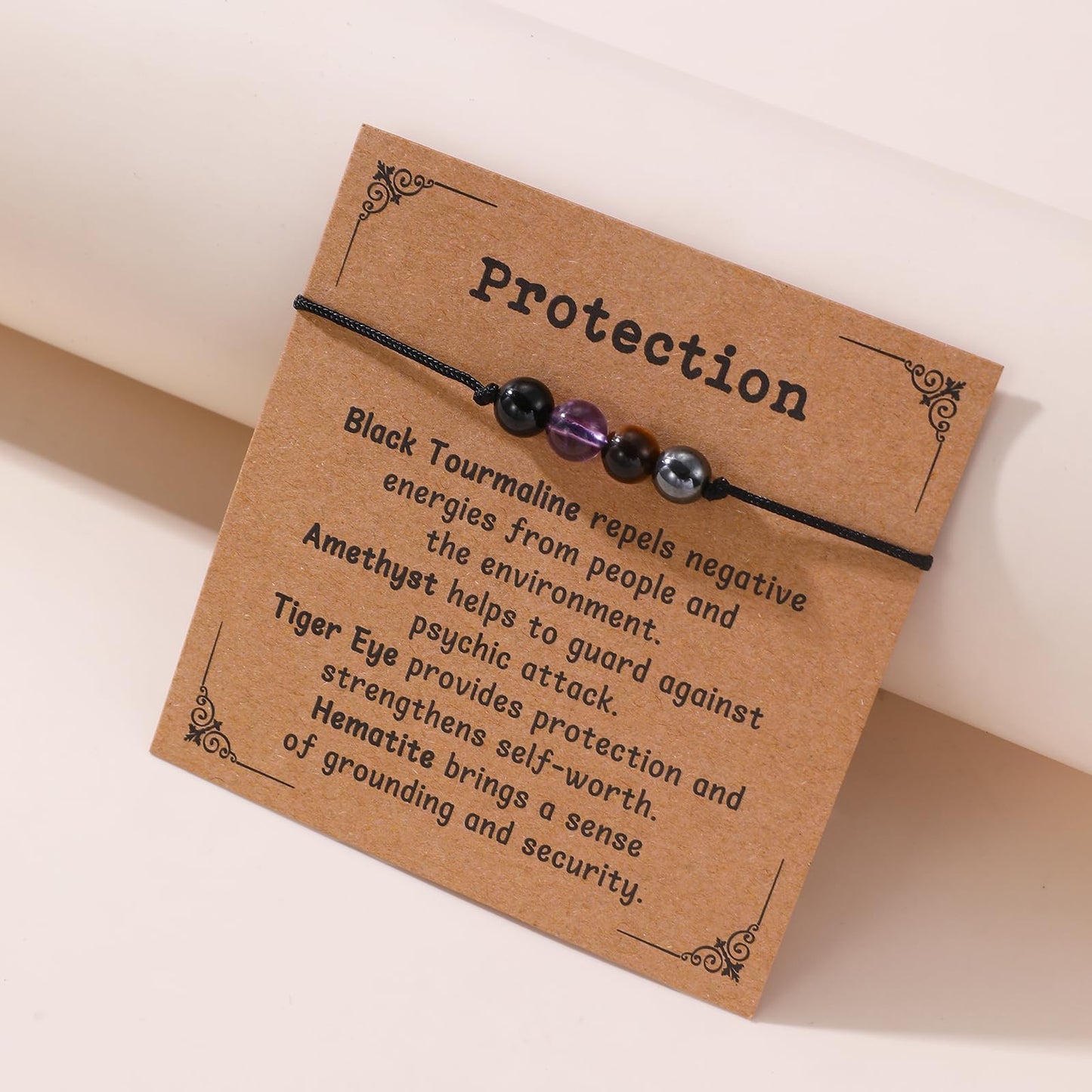 Empath Protection Bracelet Empath Bracelets Gifts for Her Natural Healing Crystal Beaded Bracelet, Tourmaline, Amethyst, Hematite, Rose Quartz, Jewelry for Best Friends Daughter Mom