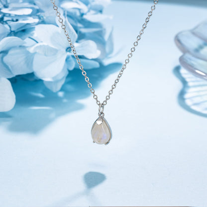 New Beginning Moonstone Sterling Silver Necklace for Women, Divorce and New Job Gift, Healing Jewelry, Minimalistic Moonstone