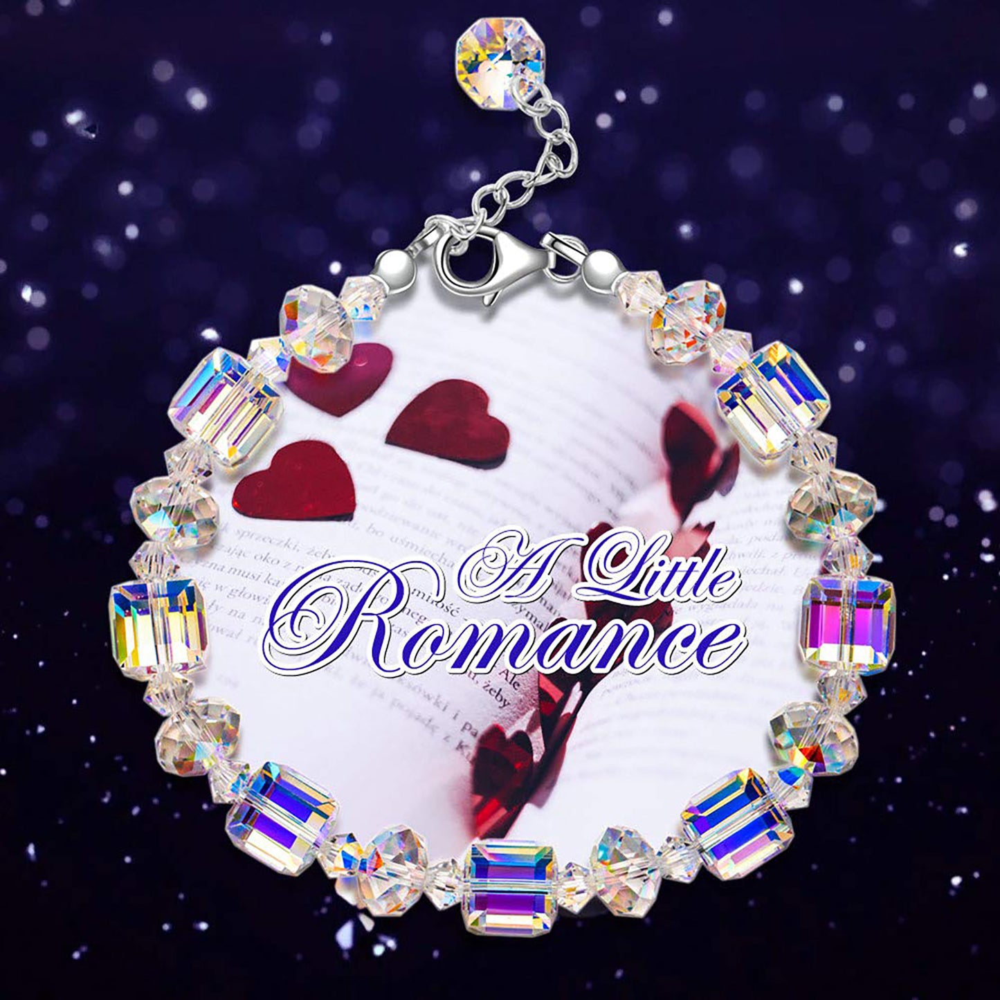 ♥ A Little Romance ♥ Sterling Silver Bracelets for Women Northern Lights Crystals Bracelet 7"+2" Extension, Packaged with Jewelry Box, Mother's Day Birthday Anniversary Jewelry Gift for Women Girls