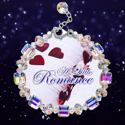 ♥ A Little Romance ♥ Sterling Silver Bracelets for Women Northern Lights Crystals Bracelet 7"+2" Extension, Packaged with Jewelry Box, Mother's Day Birthday Anniversary Jewelry Gift for Women Girls