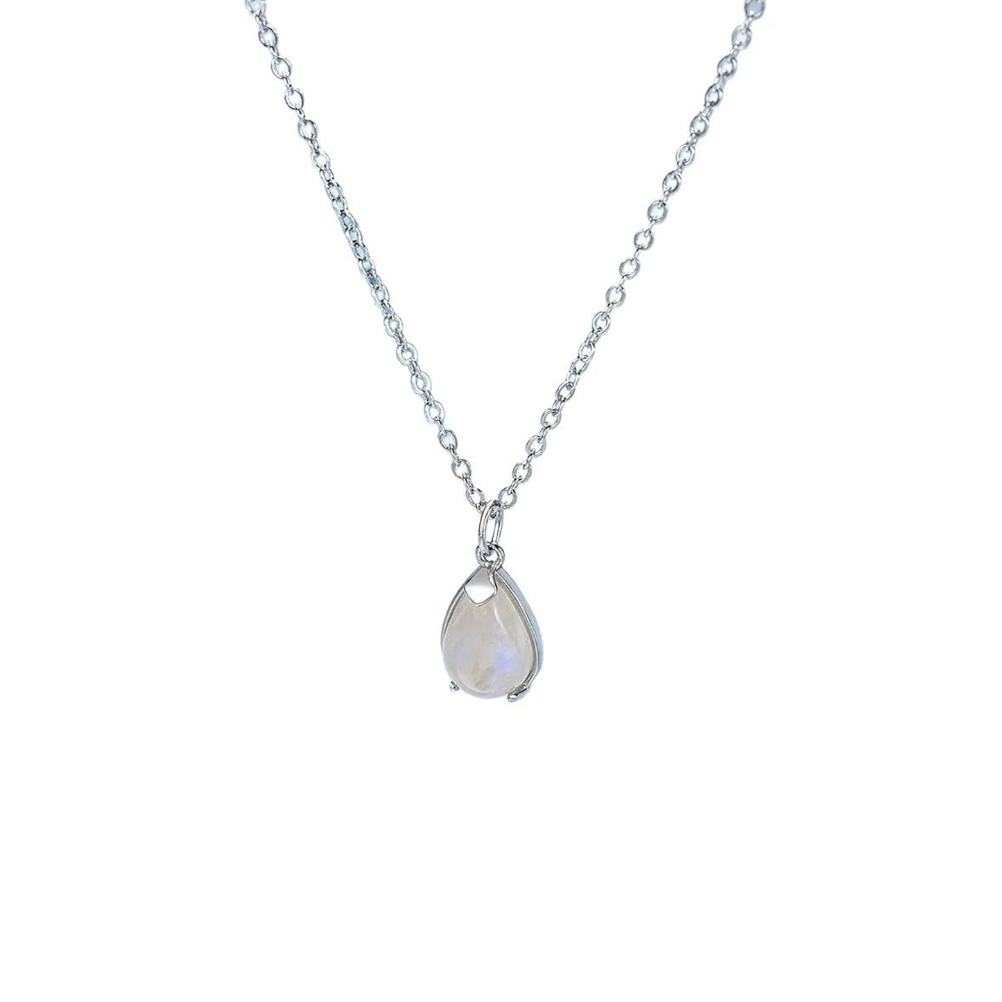 New Beginning Moonstone Sterling Silver Necklace for Women, Divorce and New Job Gift, Healing Jewelry, Minimalistic Moonstone