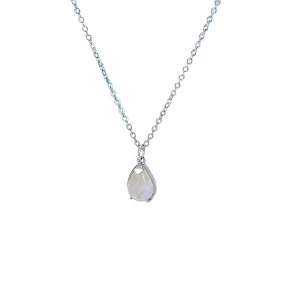 New Beginning Moonstone Sterling Silver Necklace for Women, Divorce and New Job Gift, Healing Jewelry, Minimalistic Moonstone