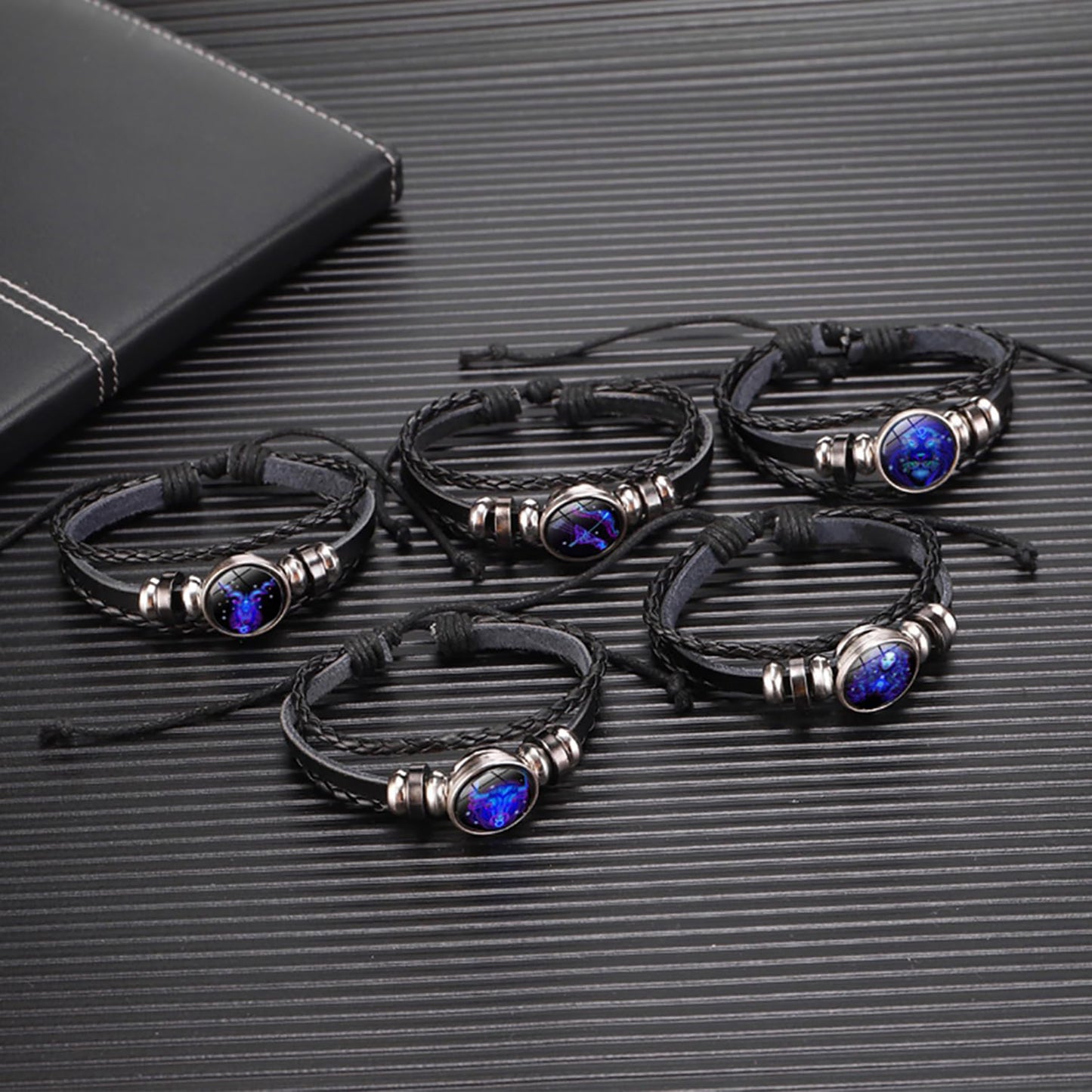 Zodiac Signs Spirit Bracelet Zodiac Bracelet for Women Men Adjustable 12 Constellation Bracelet Multilayer Zodiac Black Leather Bracelets Zodiac Sign Wrap Bracelet for Women Men Birthday Jewelry