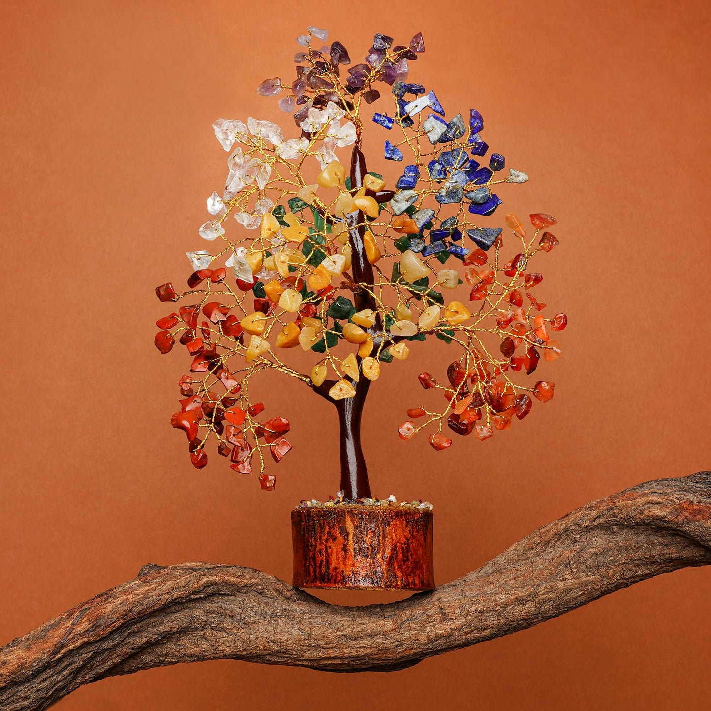 Crystal Tree of Life 7 Chakra Healing Crystal Trees for Home Decor, Office Desk Decor, Living Room Decor, Handmade Bonsai Trees for Positive Energy, Money, Good Luck Birthday Gifts for Women, Mom