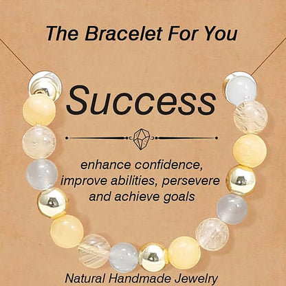 9 PCS Healing Crystal Bracelets for Women 8 MM Natural Stone Beaded Bracelet Protection Anxiety Spiritual Stretch Bracelet for Women Men