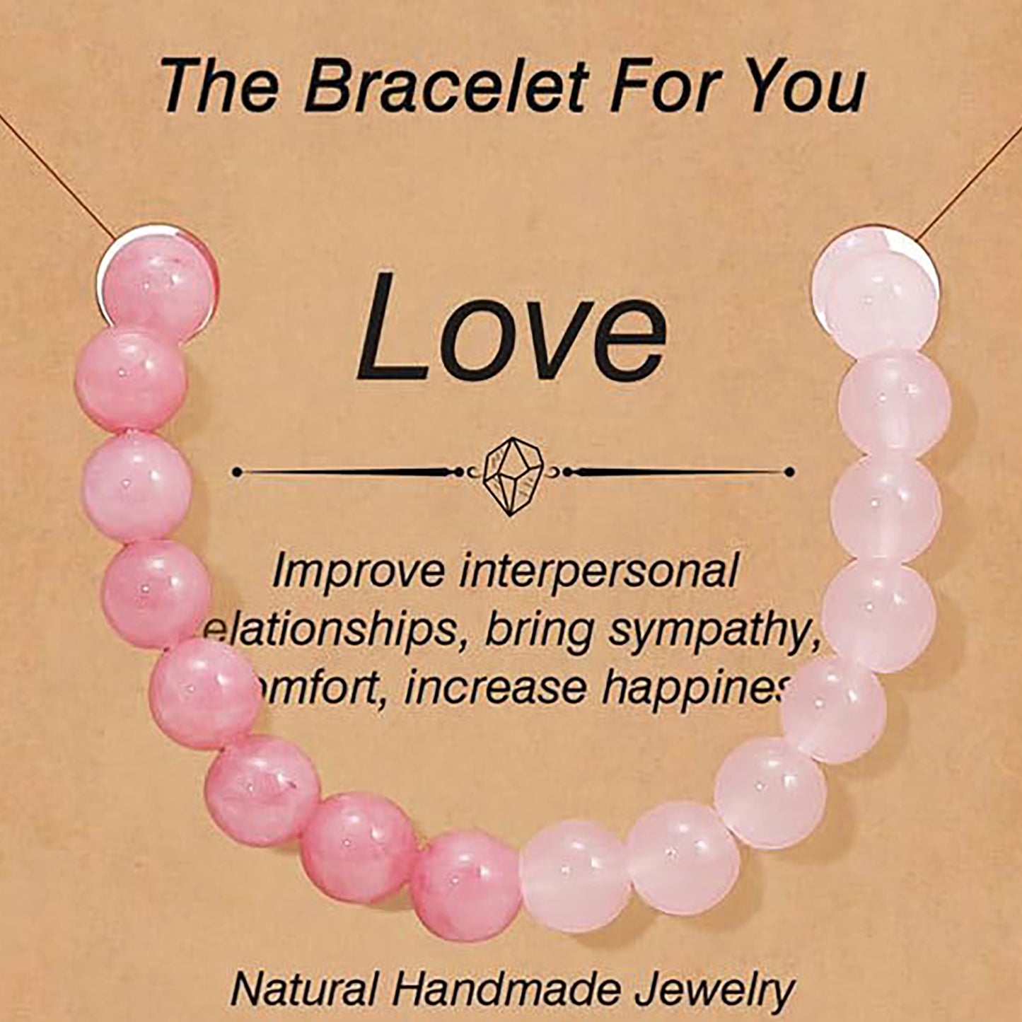 9 PCS Healing Crystal Bracelets for Women 8 MM Natural Stone Beaded Bracelet Protection Anxiety Spiritual Stretch Bracelet for Women Men