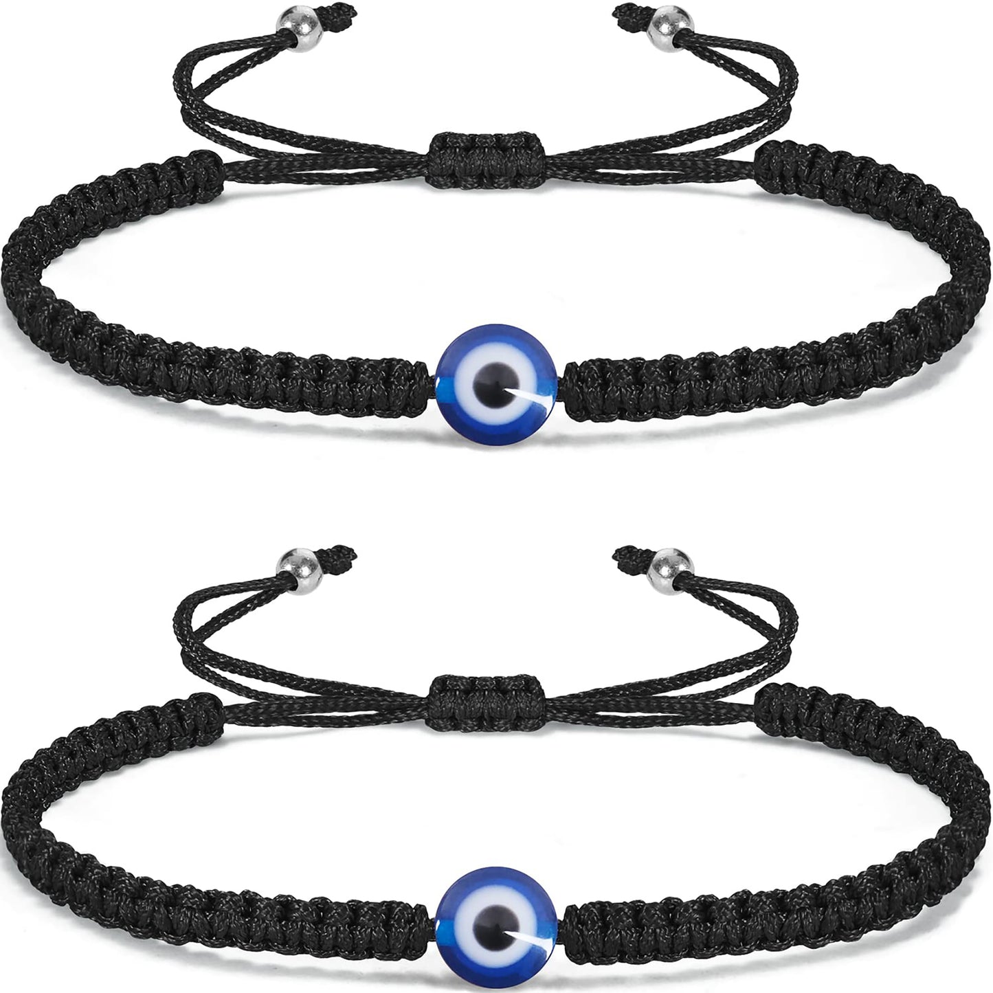 Evil Eye Bracelets for Women Men Handmade Braided Kabbalah Good Luck Bracelet Rope Cord Thread Friendship Bracelet Adjustable String Minimalist Jewelry