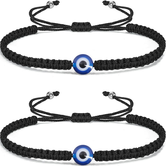 Evil Eye Bracelets for Women Men Handmade Braided Kabbalah Good Luck Bracelet Rope Cord Thread Friendship Bracelet Adjustable String Minimalist Jewelry