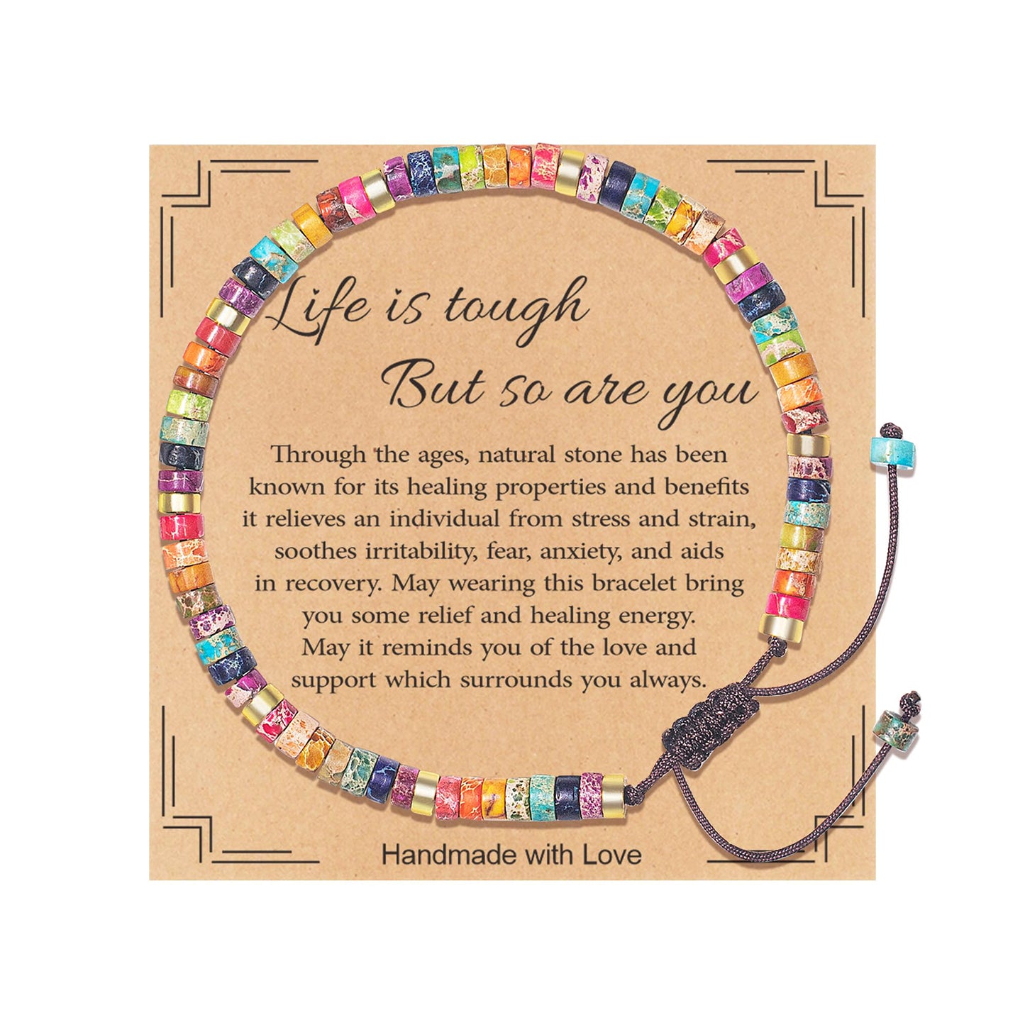 Inspirational Gifts Bracelets for Women Healing Natural Stone Beaded Bracelets Easter Basket Stuffers Christian Birthday Friendship Gifts for Women Best Friend Mom Daughter Sister Niece Bestie