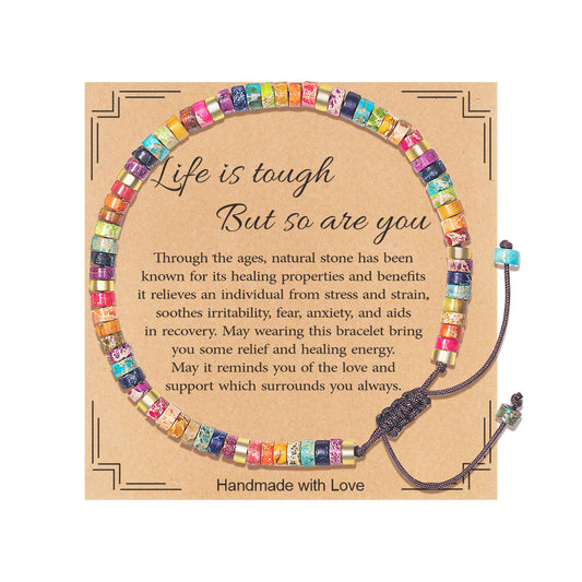 Inspirational Gifts Bracelets for Women Healing Natural Stone Beaded Bracelets Easter Basket Stuffers Christian Birthday Friendship Gifts for Women Best Friend Mom Daughter Sister Niece Bestie