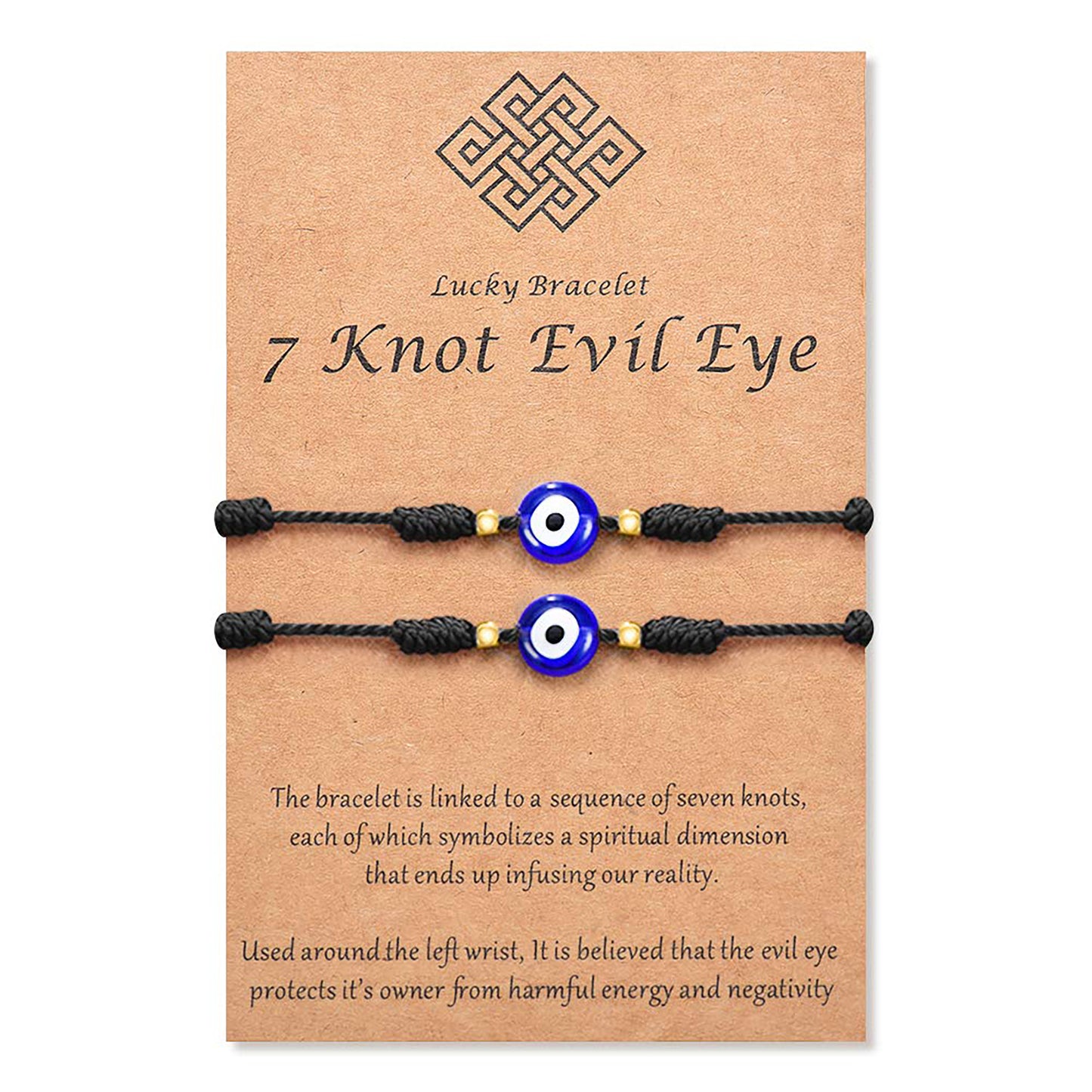 Evil Eye 7 Knot Lucky Bracelets Adjustable Red String Amulet for Women Men