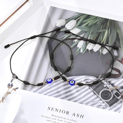 Evil Eye 7 Knot Lucky Bracelets Adjustable Red String Amulet for Women Men