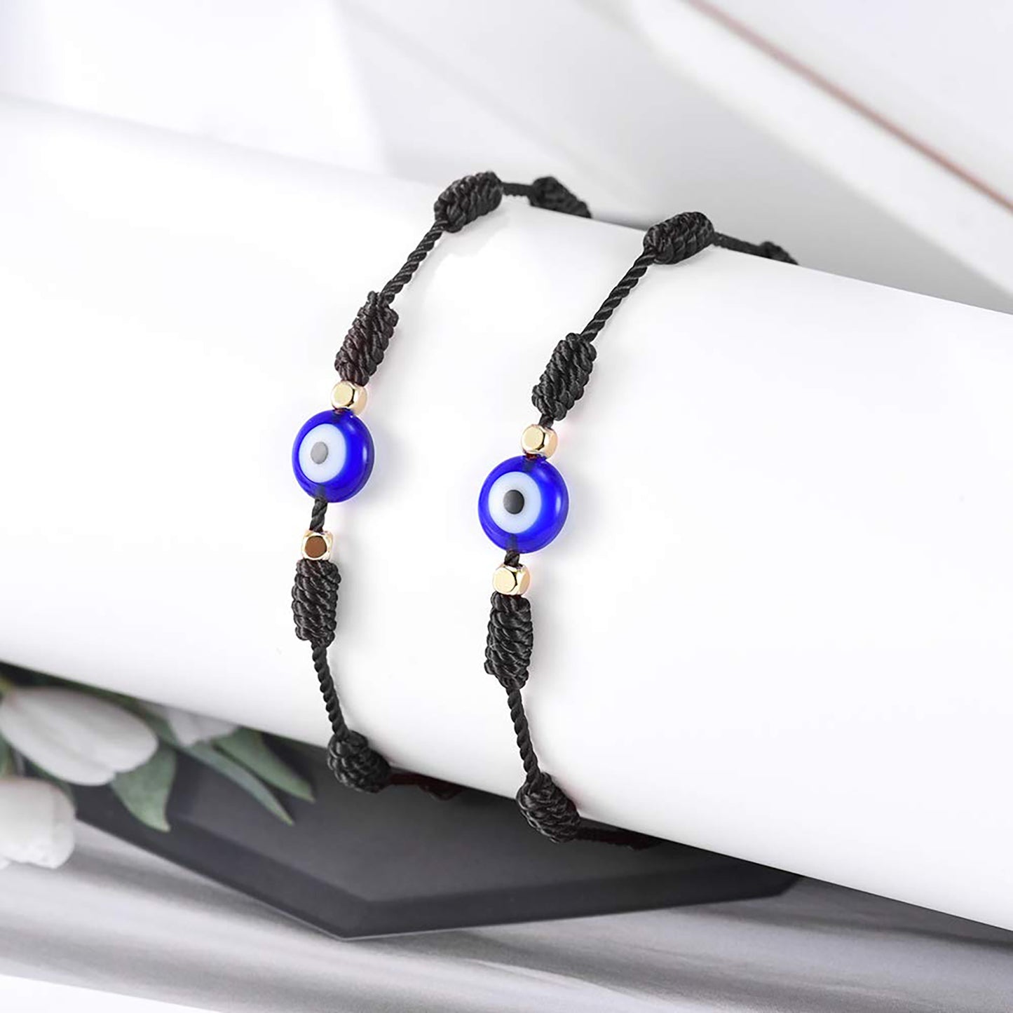Evil Eye 7 Knot Lucky Bracelets Adjustable Red String Amulet for Women Men
