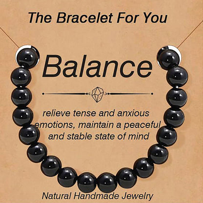 9 PCS Healing Crystal Bracelets for Women 8 MM Natural Stone Beaded Bracelet Protection Anxiety Spiritual Stretch Bracelet for Women Men