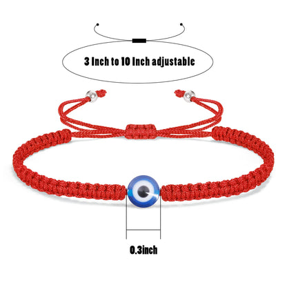 2pcs Evil Eye Bracelets for Women Men Handmade Braided Kabbalah Good Luck Bracelet Rope Cord Thread Friendship Bracelet Adjustable String Minimalist Jewelry